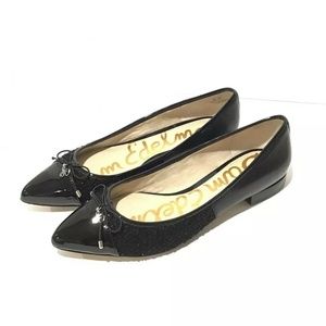 Sam Edelman Lilly Black Leather Tweed Flat Pointed